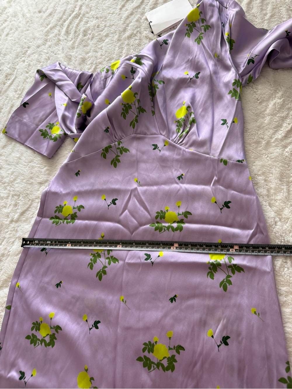 Bernadette Sarah Silk Satin Floral Maxi Dress NWT Lilac US 4 FR36 - Picture 9 of 13